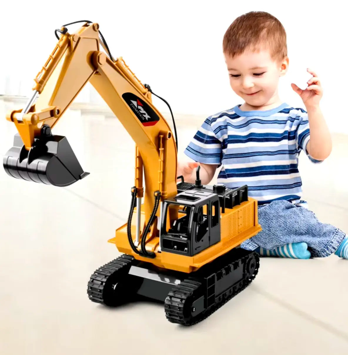 Remote-Controlled Excavator Toy 2.4 GHz 82 Ft Range 130-Minute Play Time