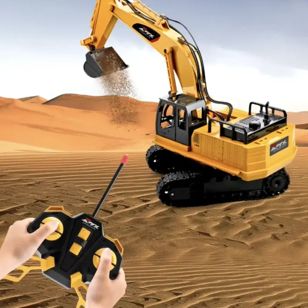 Remote-Controlled Excavator Toy 2.4 GHz 82 Ft Range 130-Minute Play Time