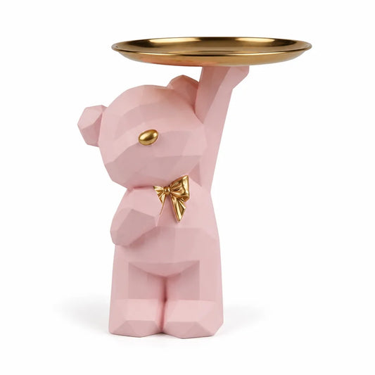Resin Geometric Bear Key And Jewelry Dish Serving Tray