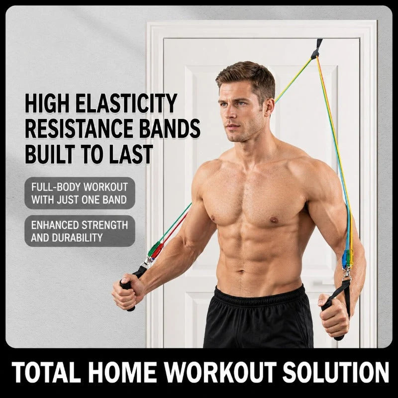 Resistance Band Set Stackable Adjustable With Door Anchor