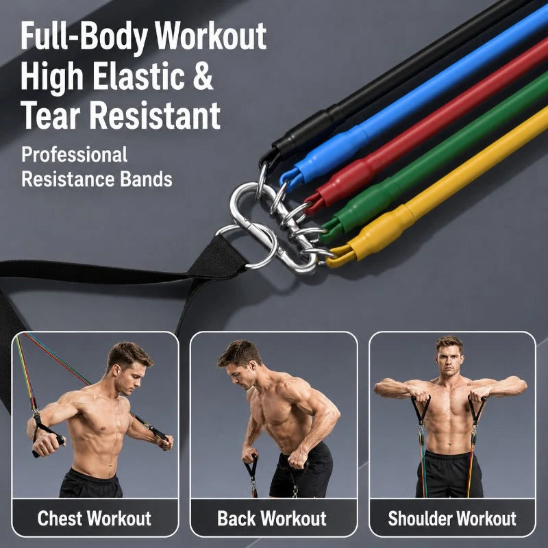 Resistance Band Set Stackable Adjustable With Door Anchor