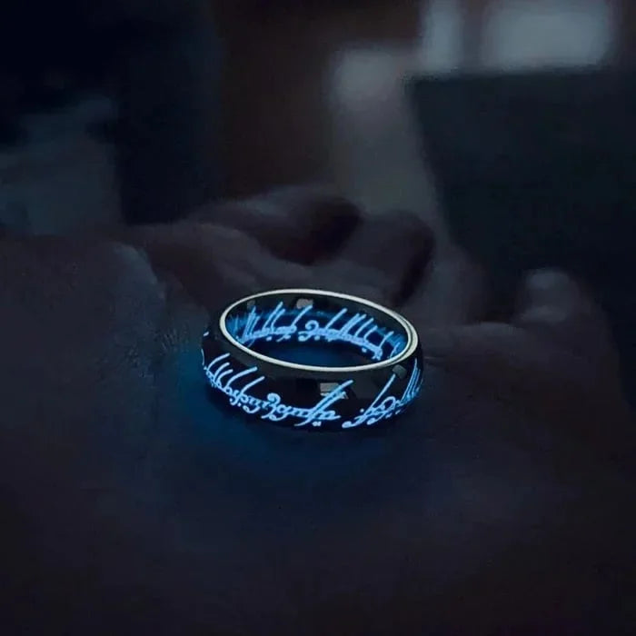 Ring Glow-in-the-Dark Engraved Runes Nickel-Free & Hypoallergenic