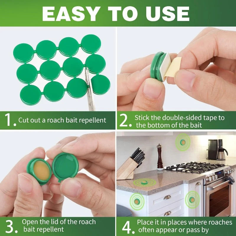 Roach Bait Discs Enclosed Boric Acid Odorless