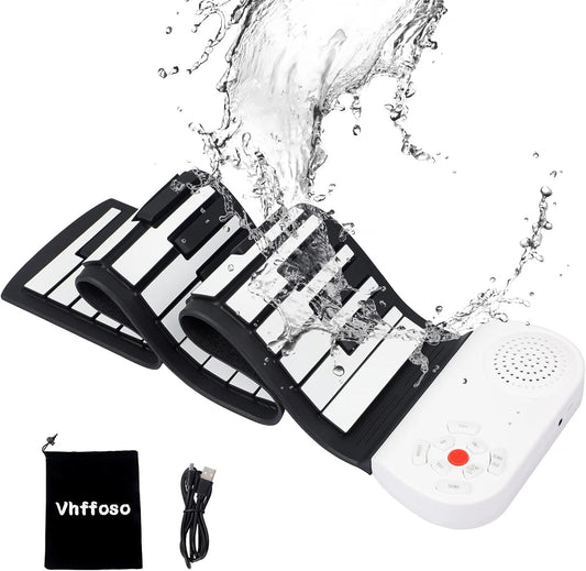 Roll-Up Piano Keyboard 49-Key Rechargeable Built-In Speakers