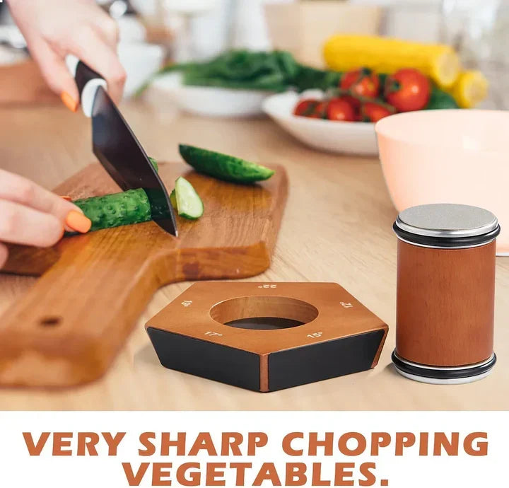 Rolling Knife Sharpener Diamond-Coated Wheel Angle Guide Non-Slip Base