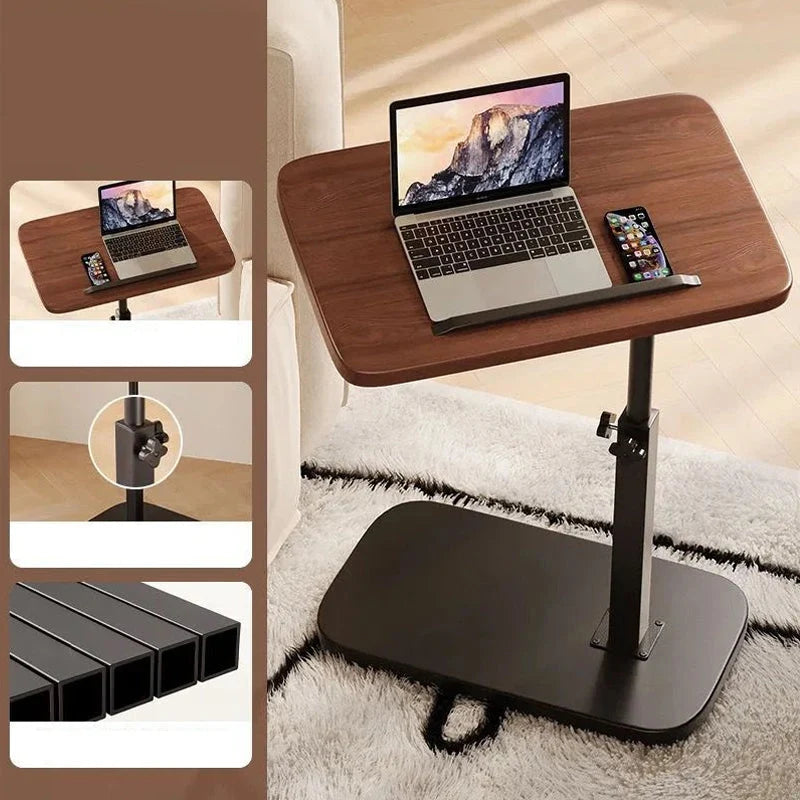 Rolling Laptop Desk Height-Adjustable 360° Rotating Tabletop