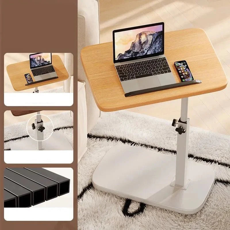 Rolling Laptop Desk Height-Adjustable 360° Rotating Tabletop