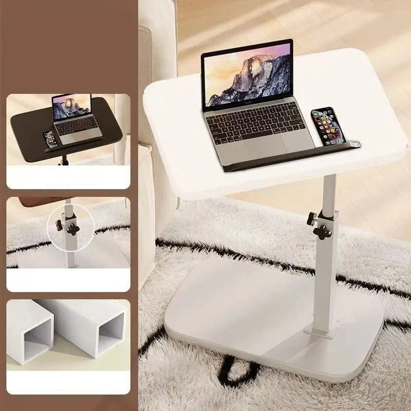 Rolling Laptop Desk Height-Adjustable 360° Rotating Tabletop