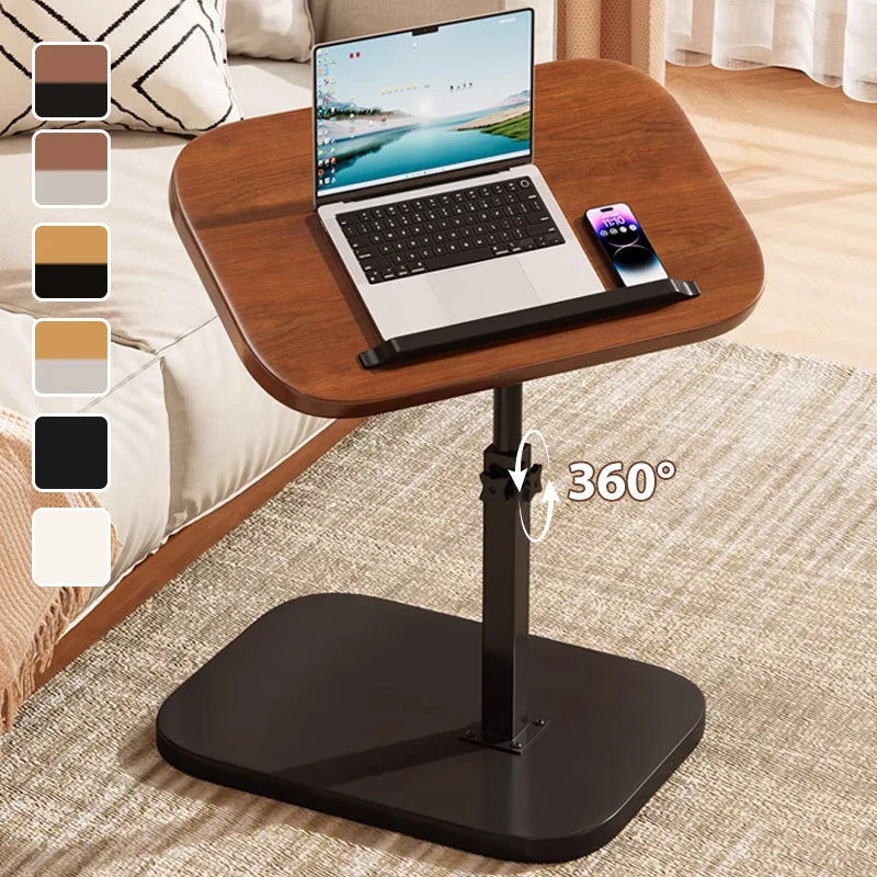 Rolling Laptop Desk Height Adjustable 360° Swivel Tabletop