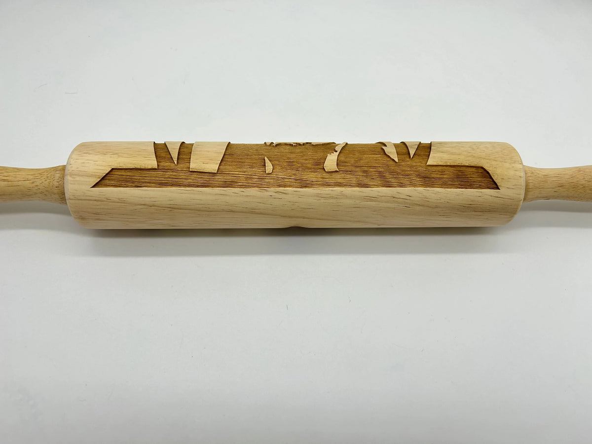 Rolling Pin Nativity Embossed Wooden 10-Inch