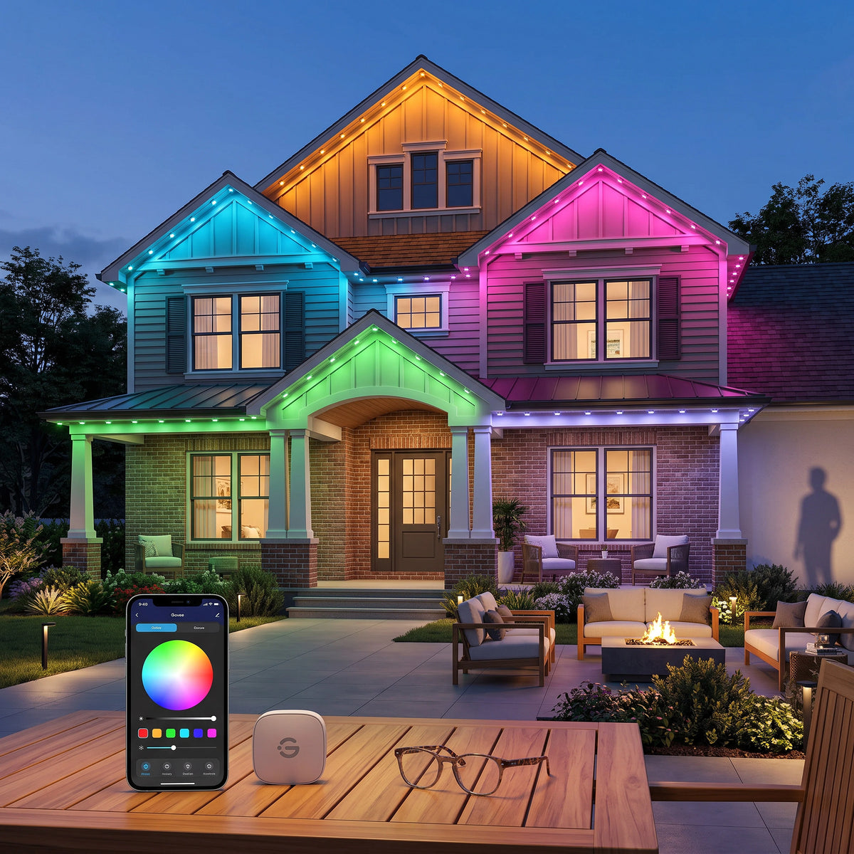 Roofline Lights 100-Foot RGBICW App-Controlled Weatherproof
