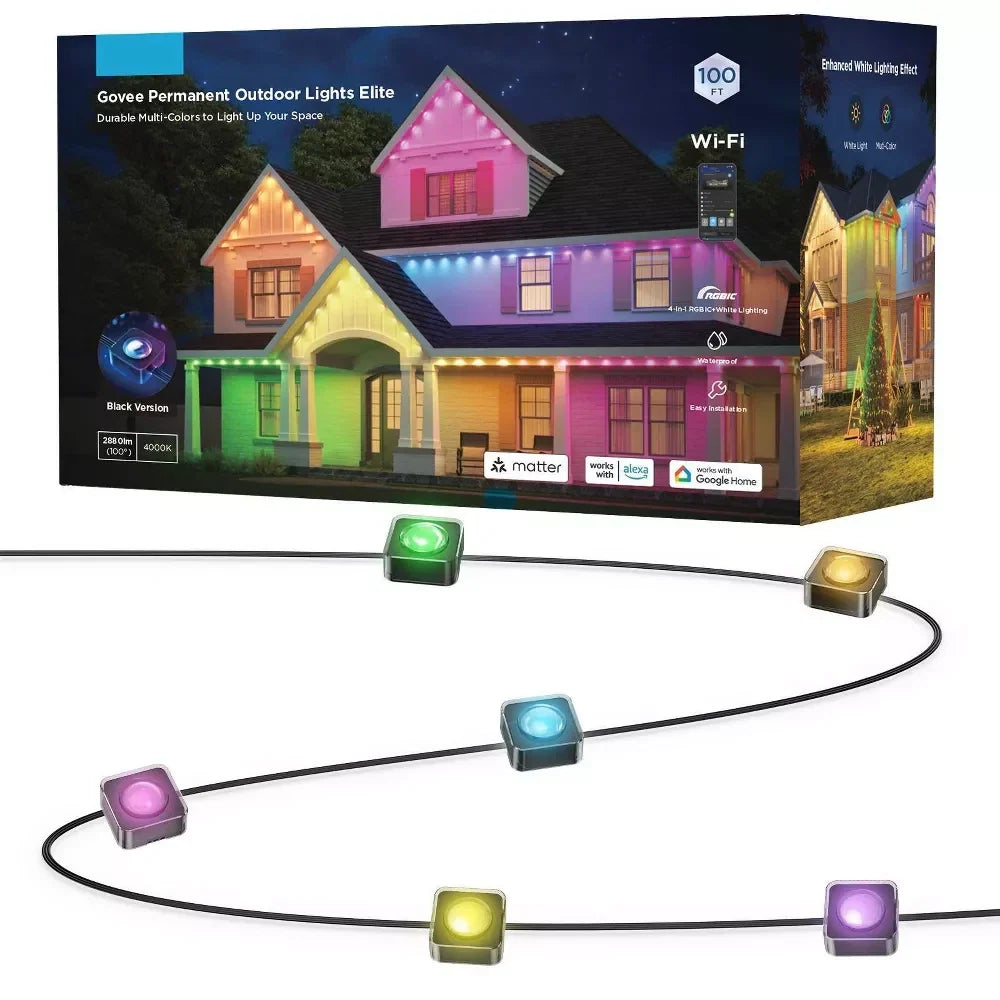 Roofline Lights 100-Foot RGBICW App-Controlled Weatherproof