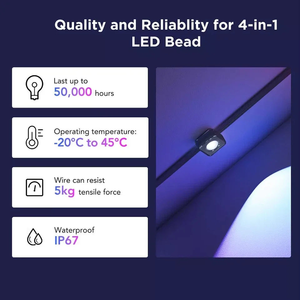 Roofline Lights 100-Foot RGBICW App-Controlled Weatherproof