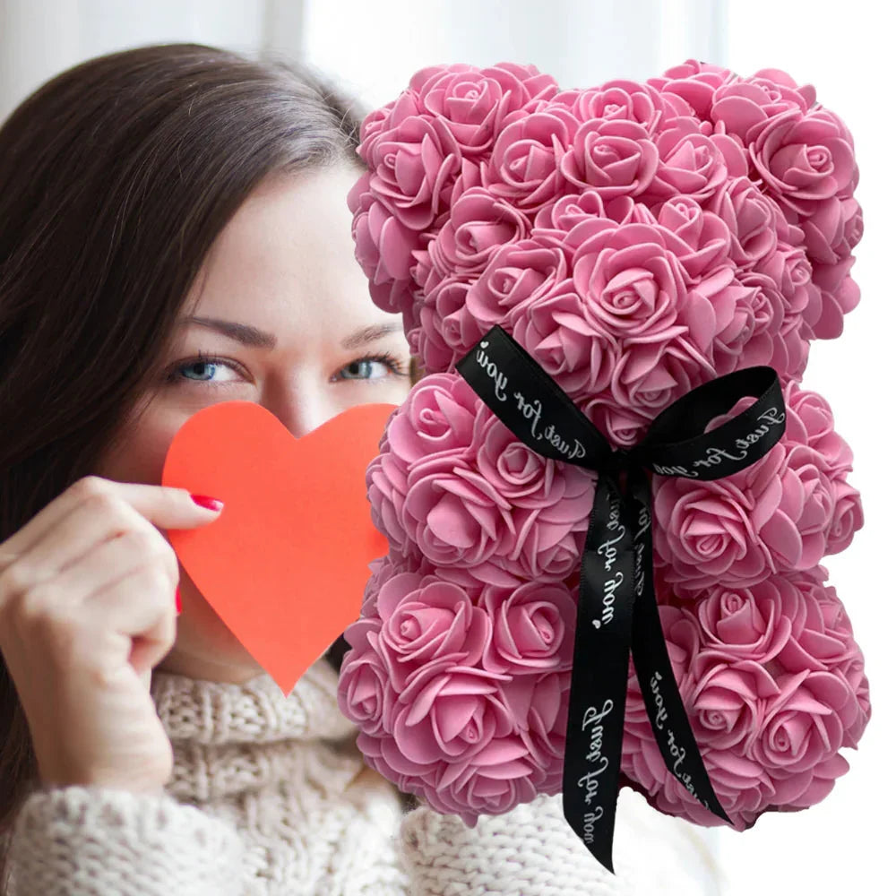 Rose Bear Synthetic Foam 9.8 Inch Lasting Keepsake