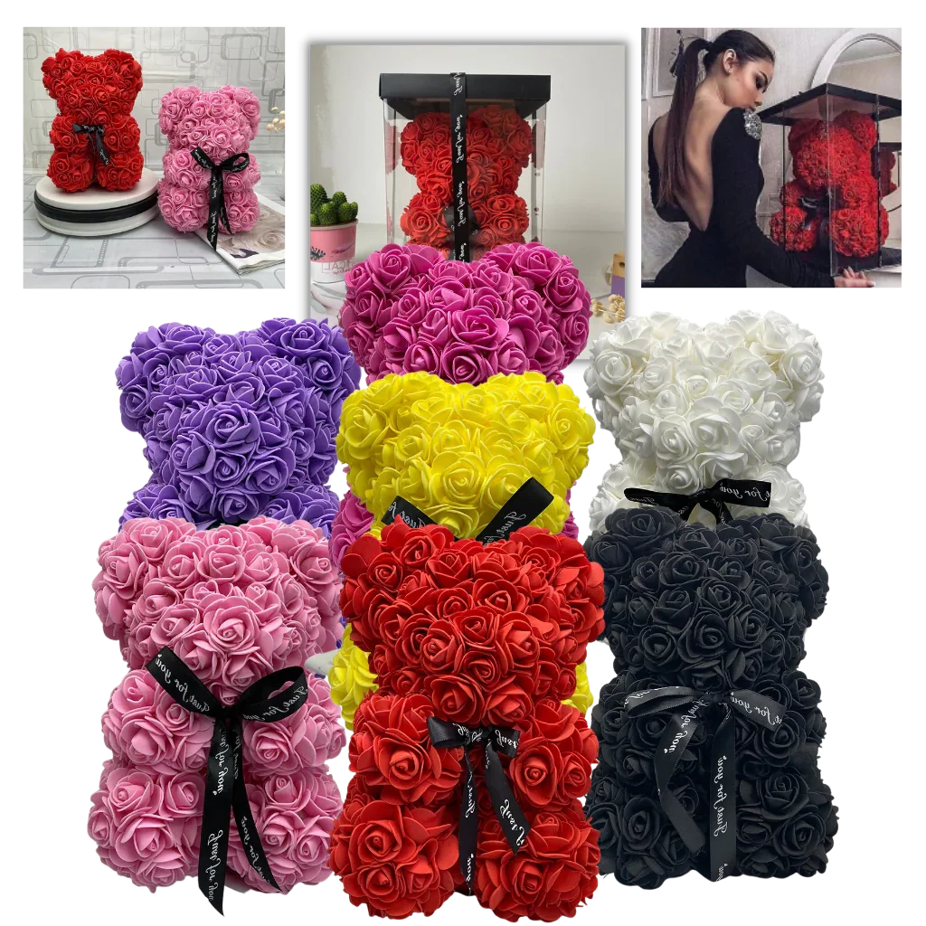 Rose Bear Synthetic Foam 9.8 Inch Lasting Keepsake