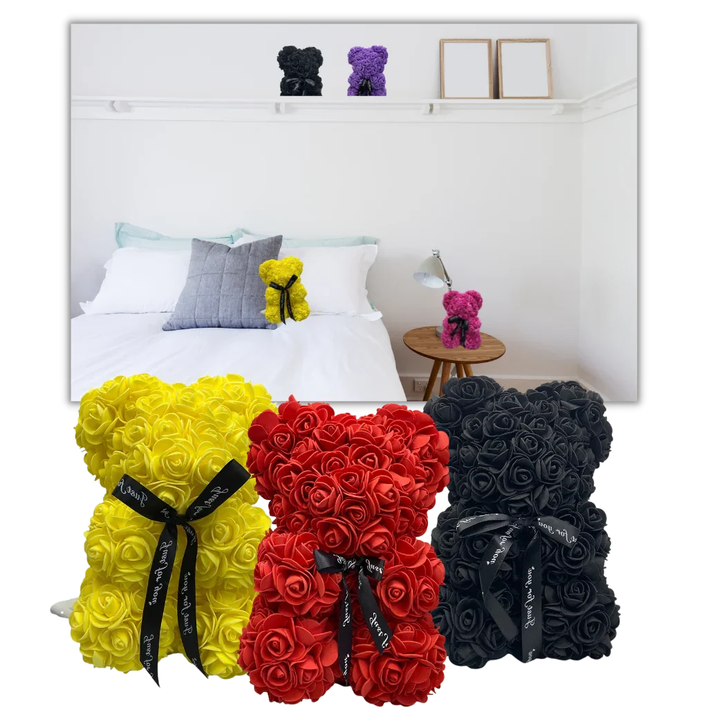 Rose Bear Synthetic Foam 9.8 Inch Lasting Keepsake