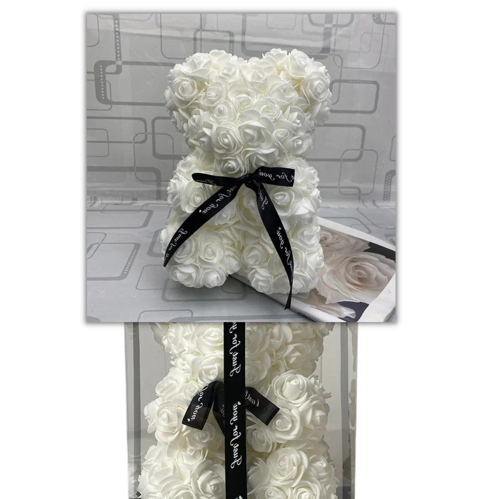 Rose Bear Synthetic Foam 9.8 Inch Lasting Keepsake