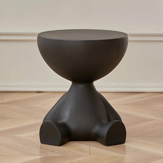 Round Side Table Compact Plastic No Assembly