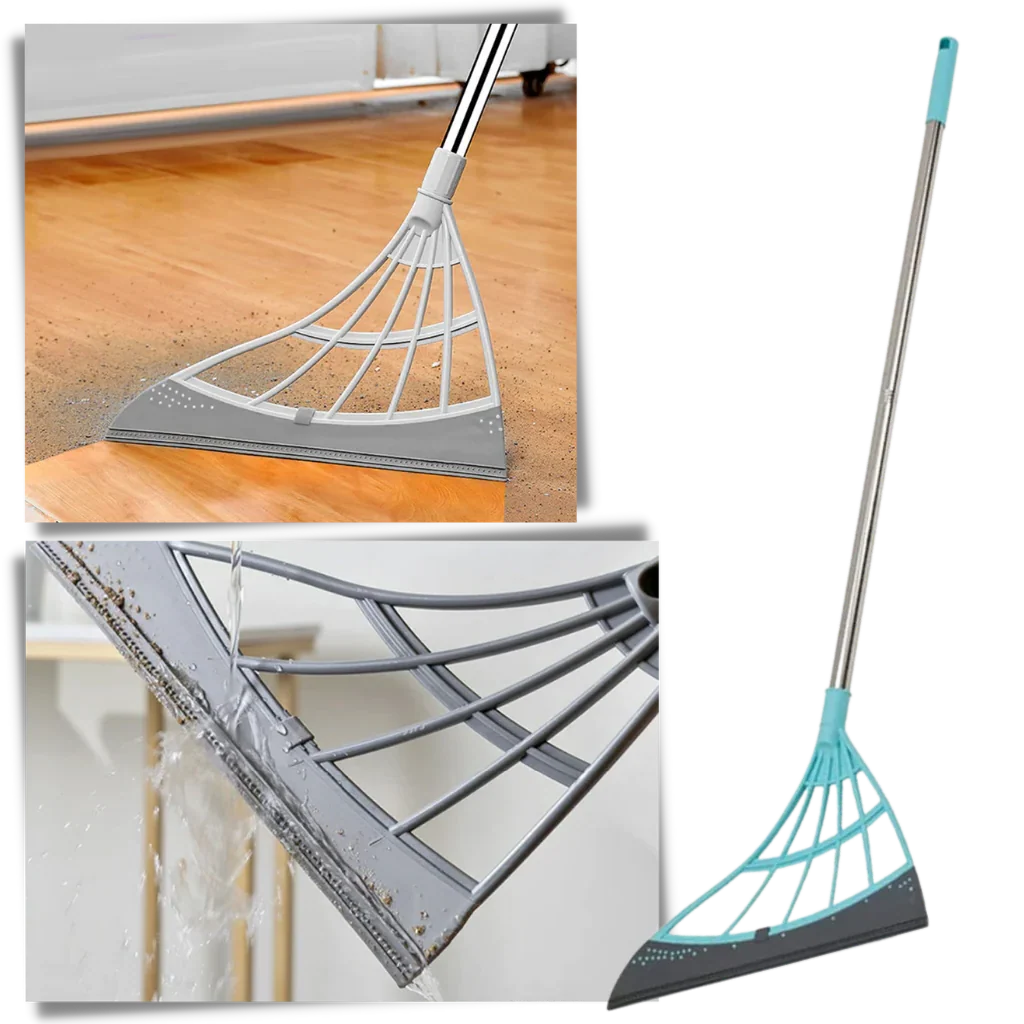 Rubber Broom Extendable Telescopic Handle Multi-Surface