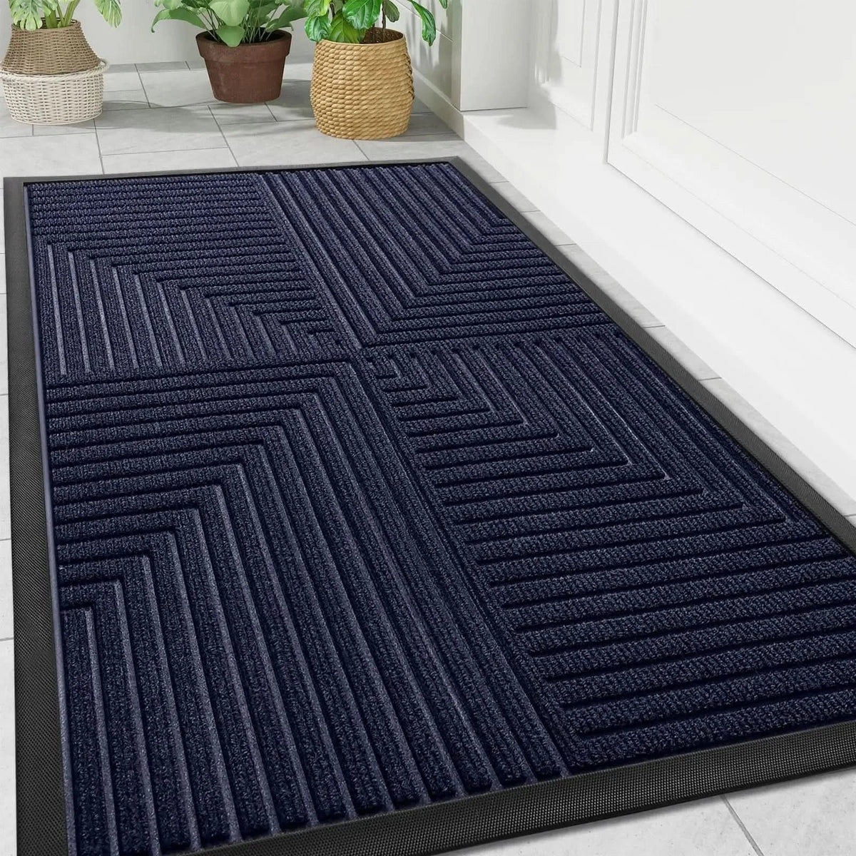 Rubber Door Mat Heavy-Duty Non-Slip Indoor & Outdoor Use