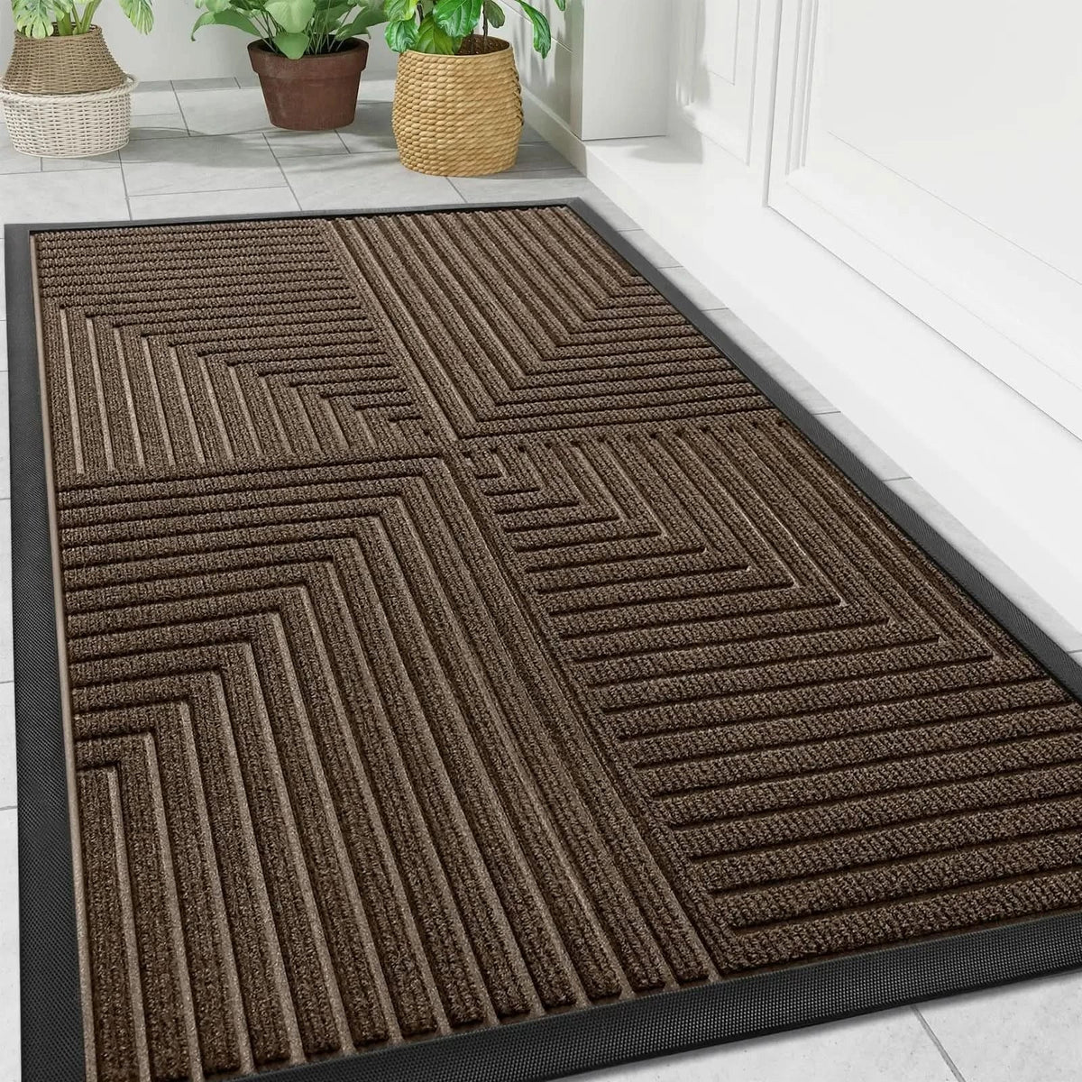 Rubber Door Mat Heavy-Duty Non-Slip Indoor & Outdoor Use