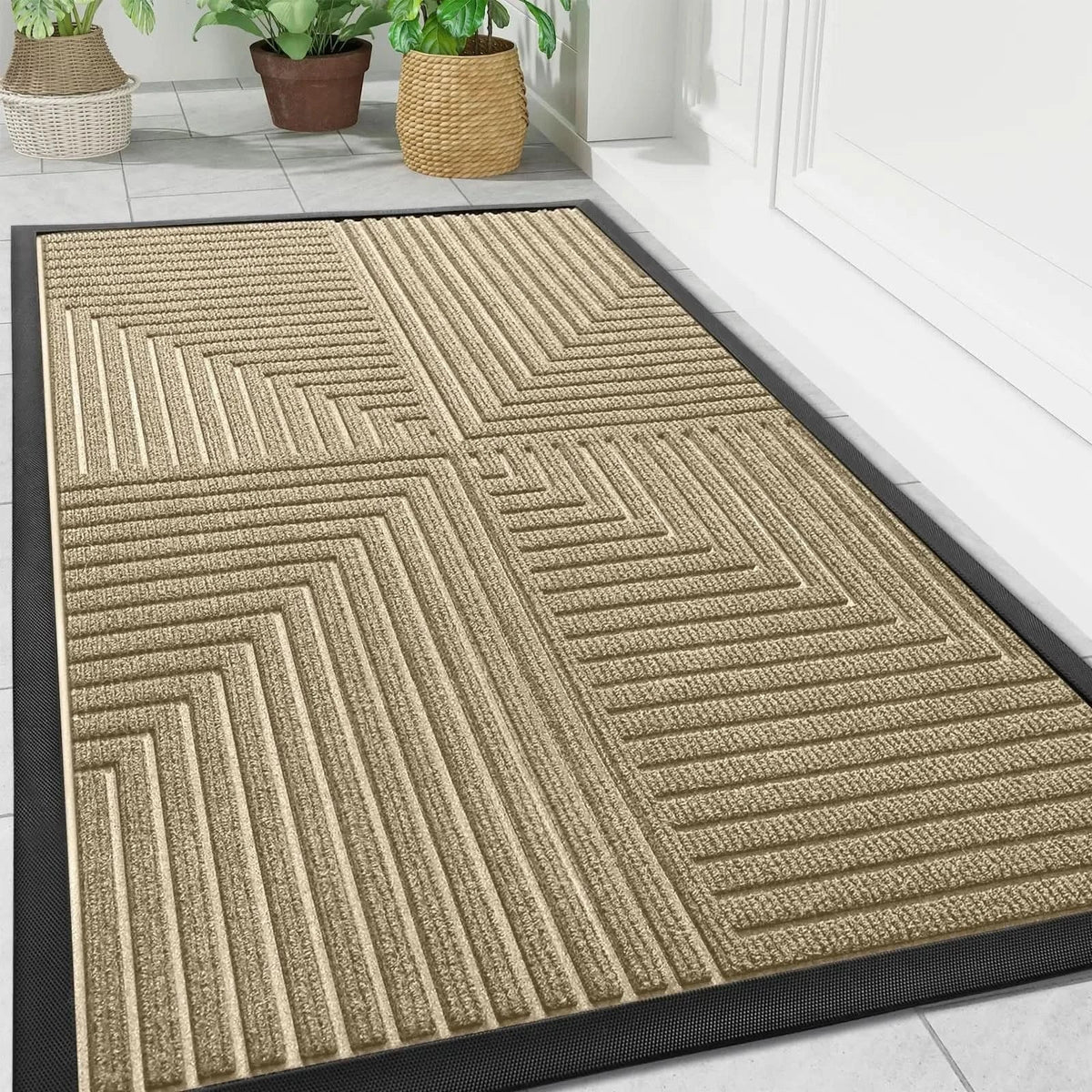 Rubber Door Mat Heavy-Duty Non-Slip Indoor & Outdoor Use