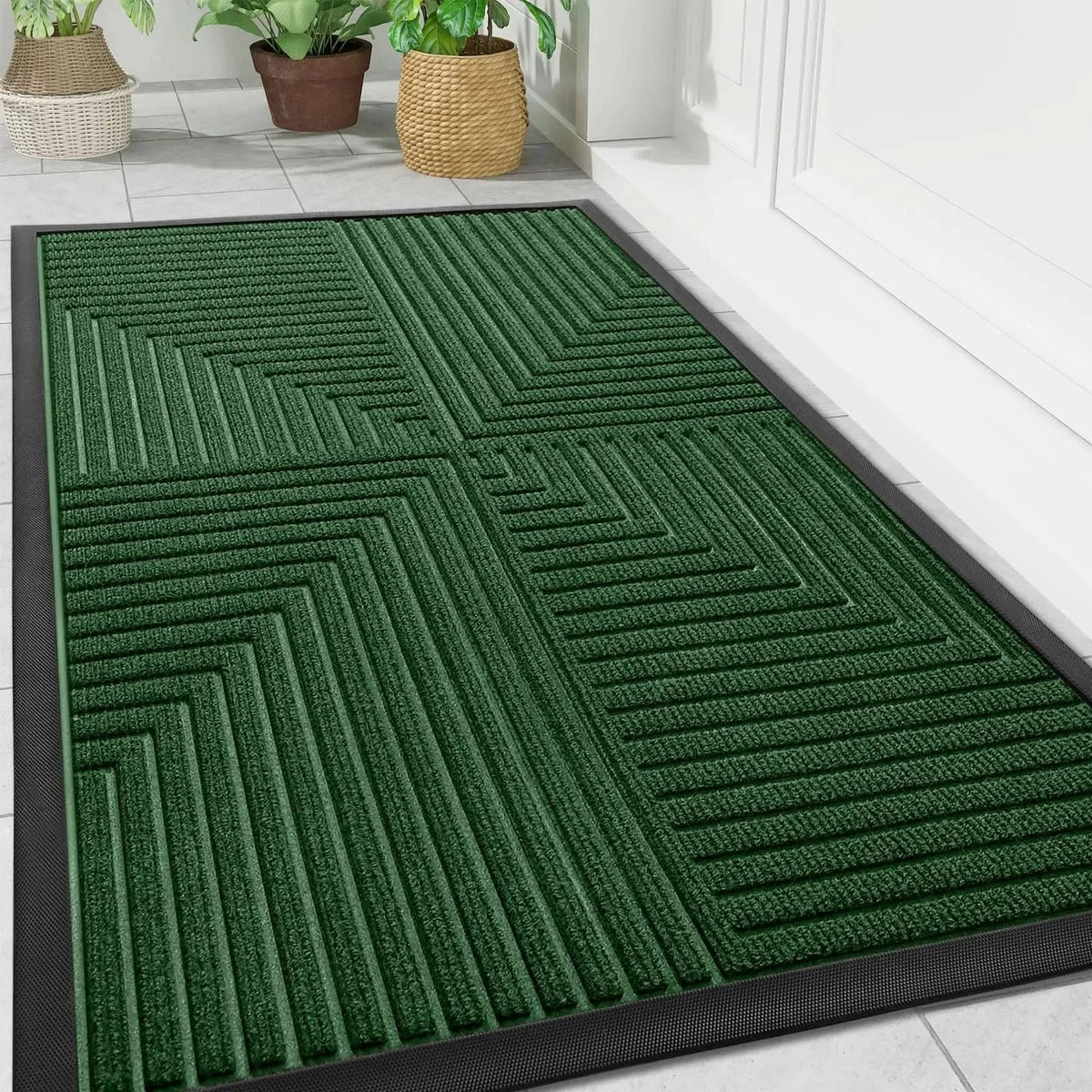 Rubber Door Mat Heavy-Duty Non-Slip Indoor & Outdoor Use