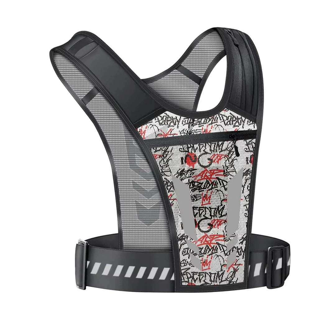 Running Phone Holder Vest Adjustable Fit Reflective Details