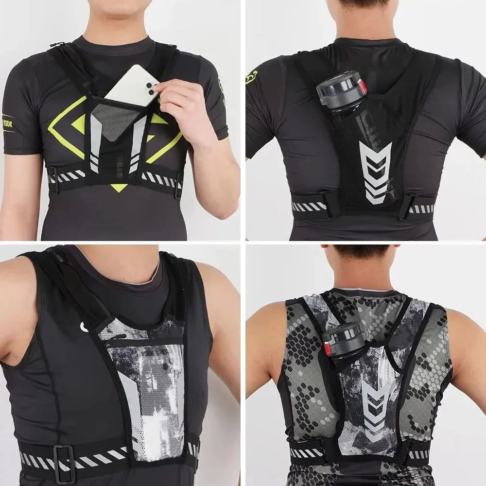 Running Phone Holder Vest Adjustable Fit Reflective Details