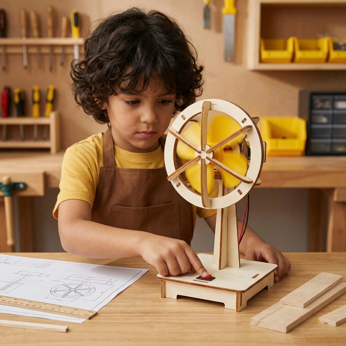 STEM Building Kit Wooden Working Model Step-by-Step Instructions