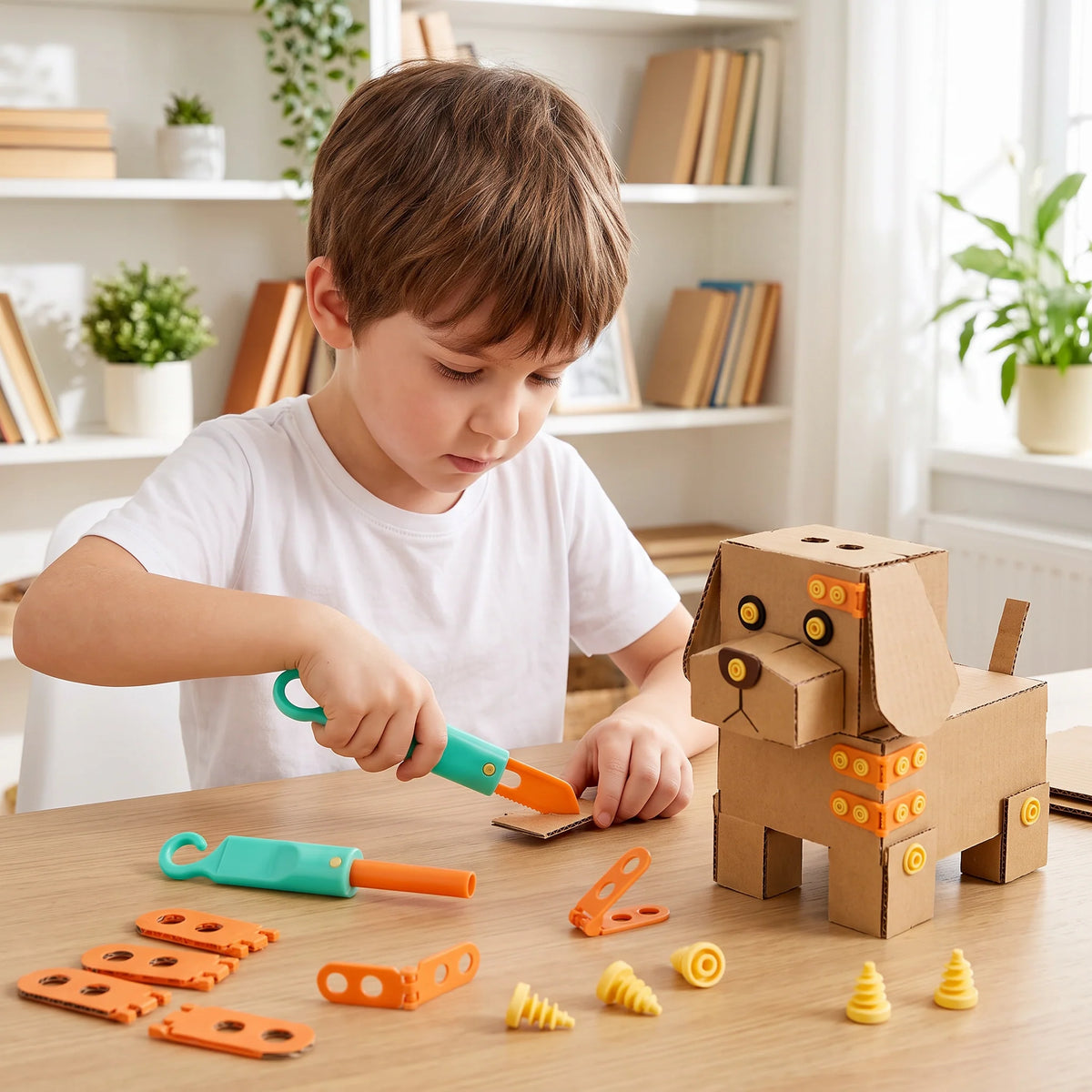 STEM Construction Set Cardboard 100 Pieces Tools & Connectors