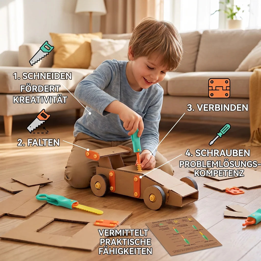 STEM Construction Set Cardboard 100 Pieces Tools & Connectors