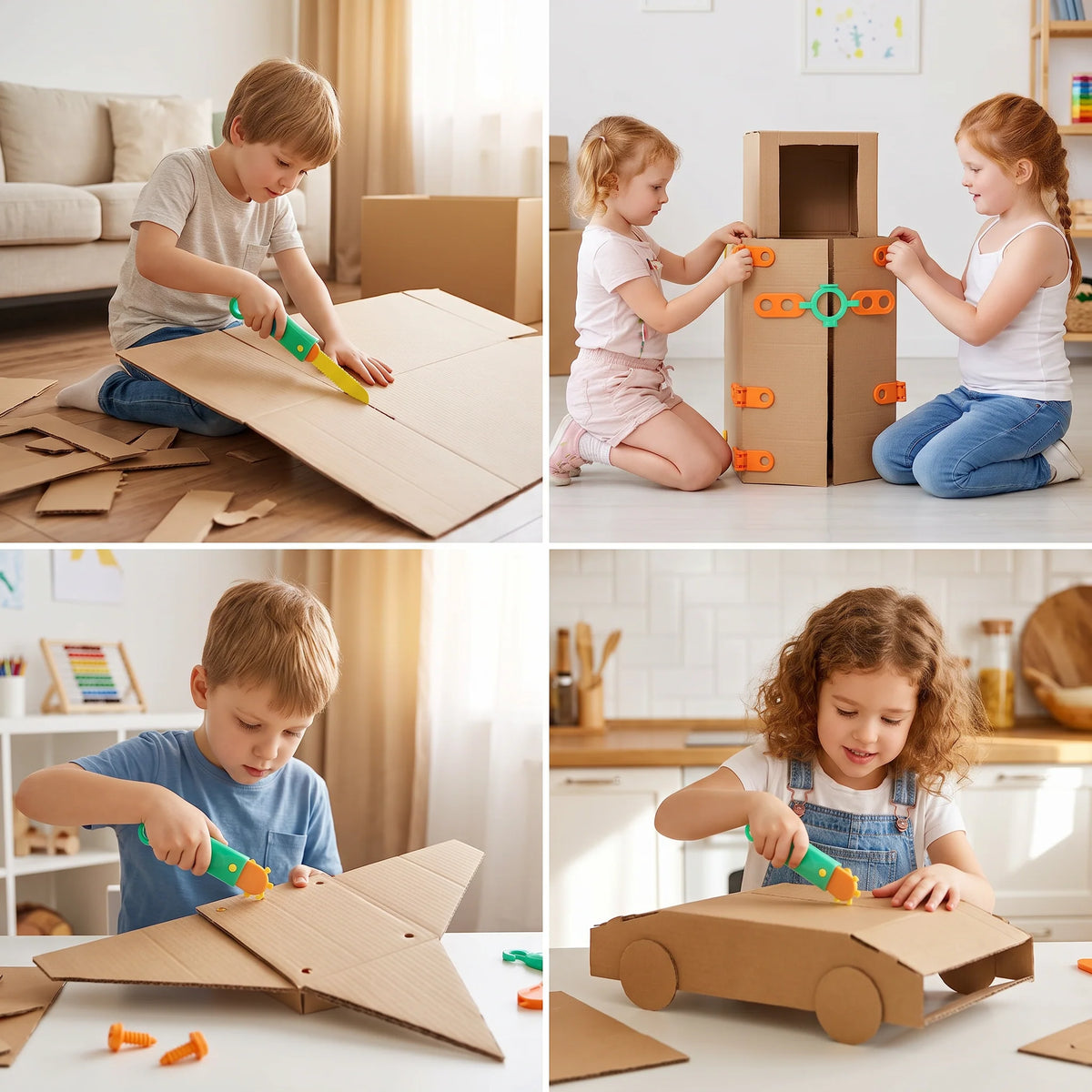 STEM Construction Set Cardboard 100 Pieces Tools & Connectors