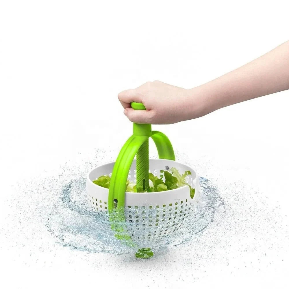 Salad Spinner Foldable Handle Instant Brake Non-Slip Base