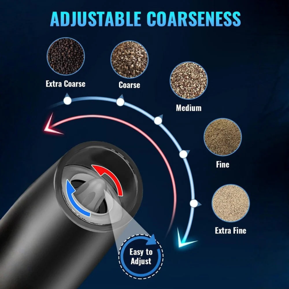 Salt And Pepper Grinder Electric Gravity-Activated Adjustable Coarseness