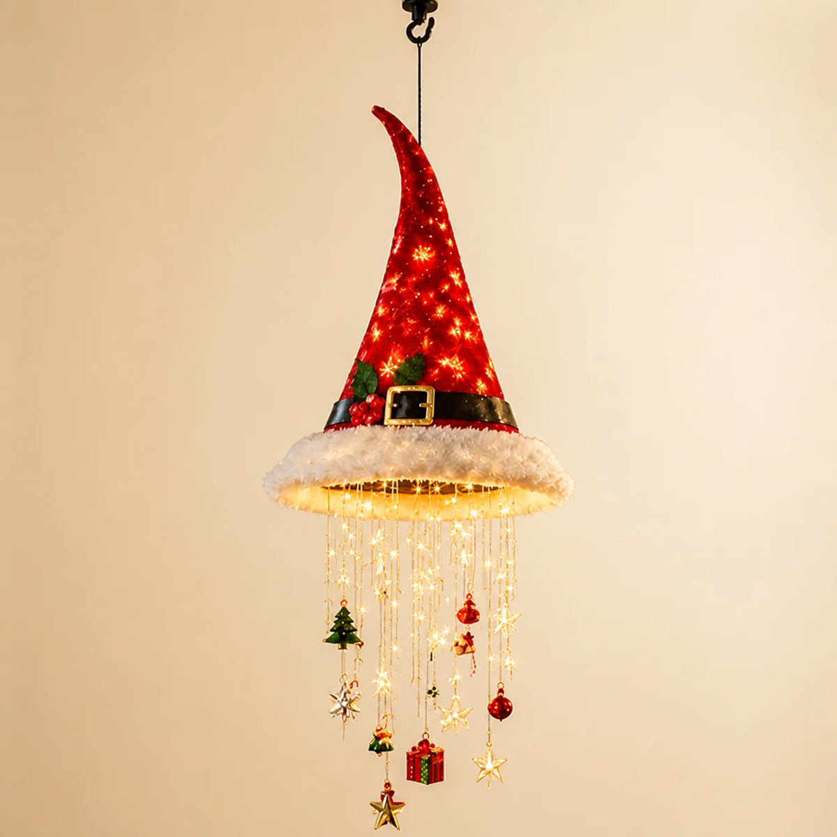 Santa Hat LED String Lights Festive Accessory