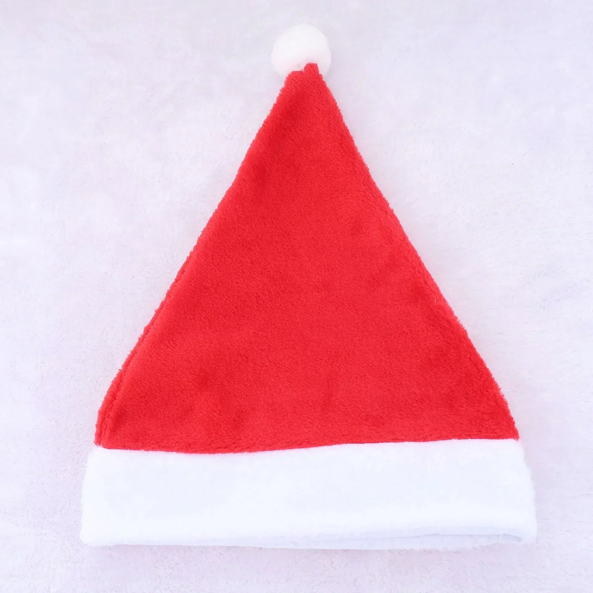Santa Hat Soft Fleece Faux Fur Trim & Pom-Pom