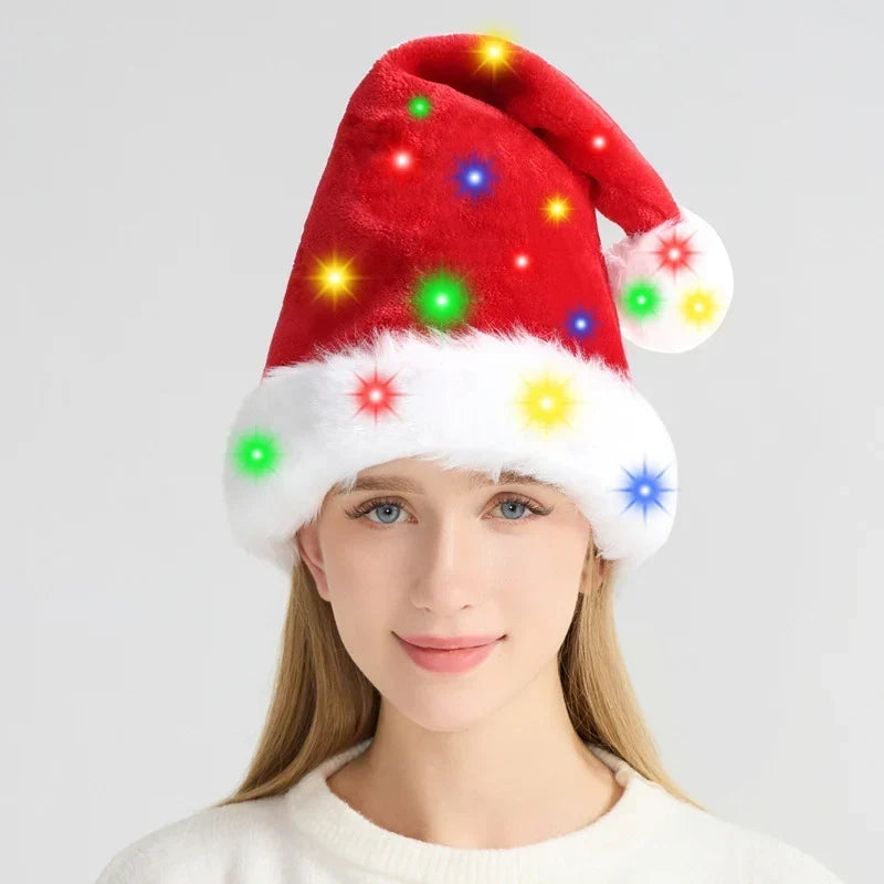 Santa Hat Soft Fleece Faux Fur Trim & Pom-Pom