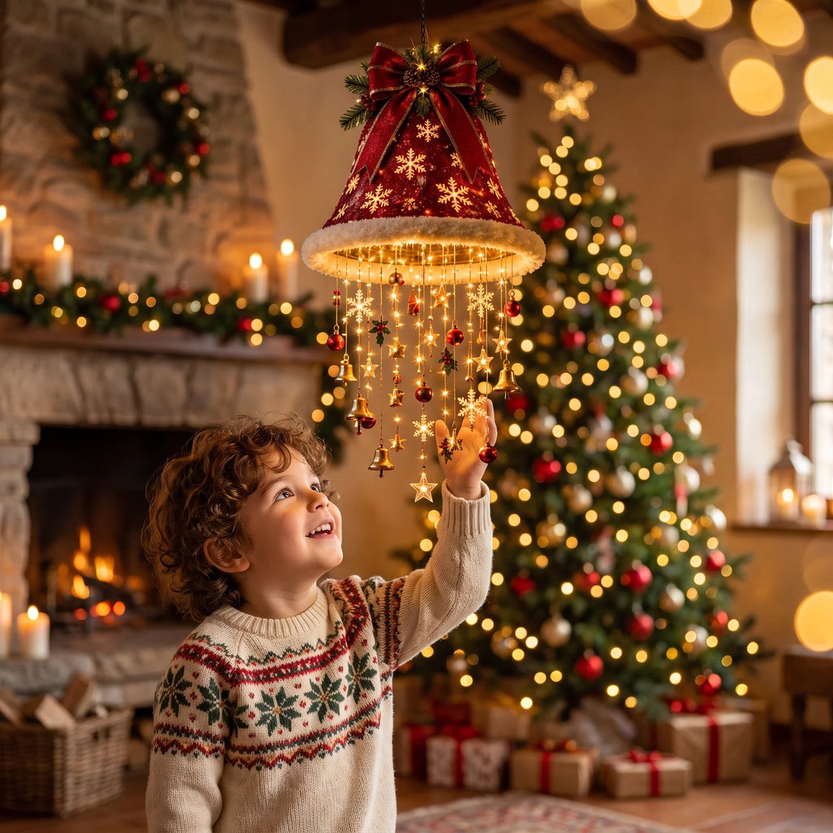 Santa Hat With LED String Lights