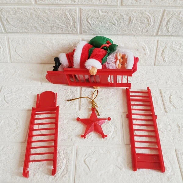 Santa Ornament Animated Climbing Warm LED Lights 15 Songs