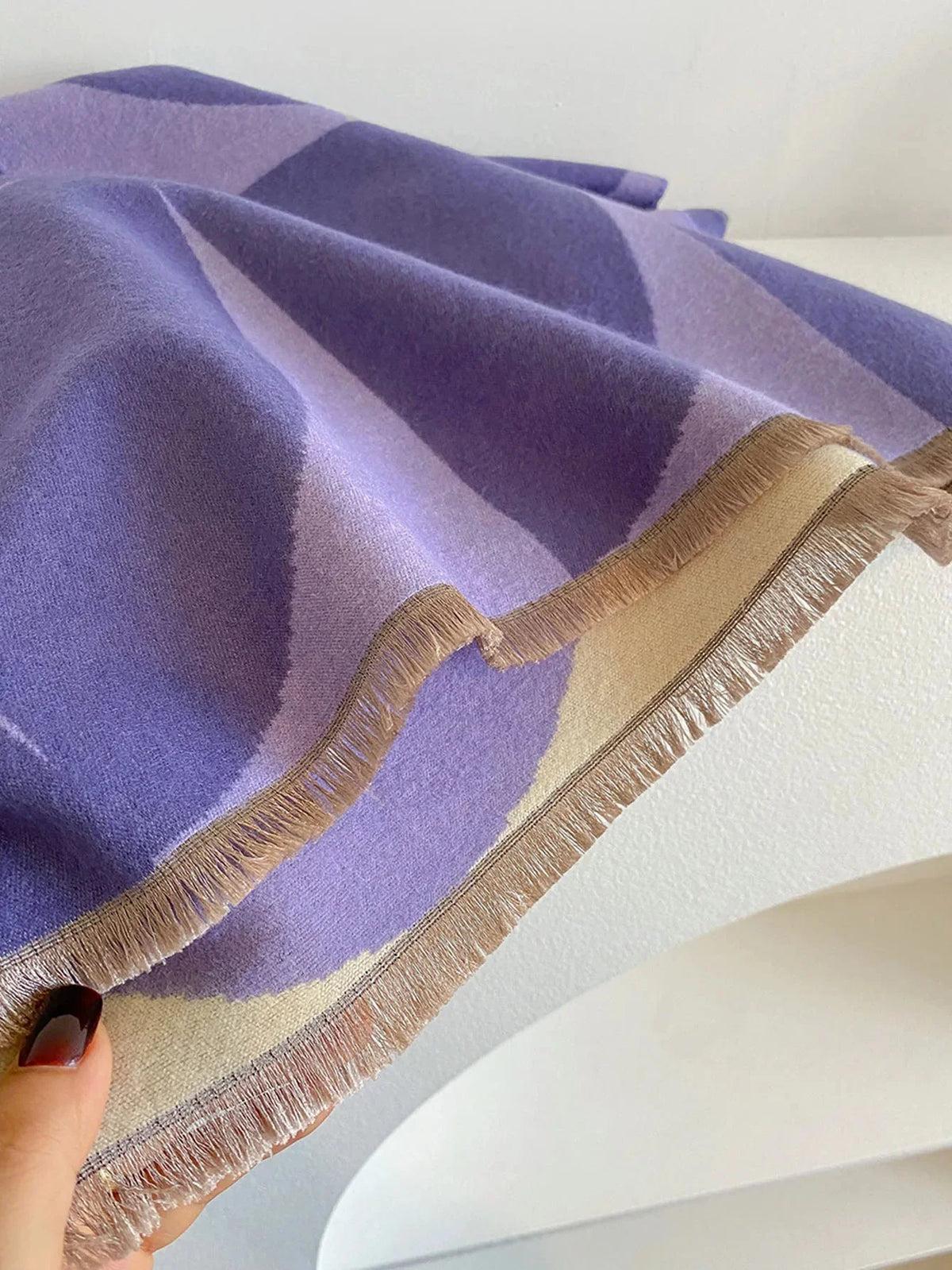 Scarf Cashmere Blend Reversible Soft Warmth