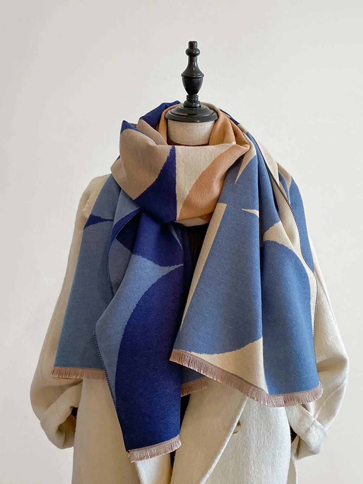 Scarf Cashmere Blend Reversible Soft Warmth