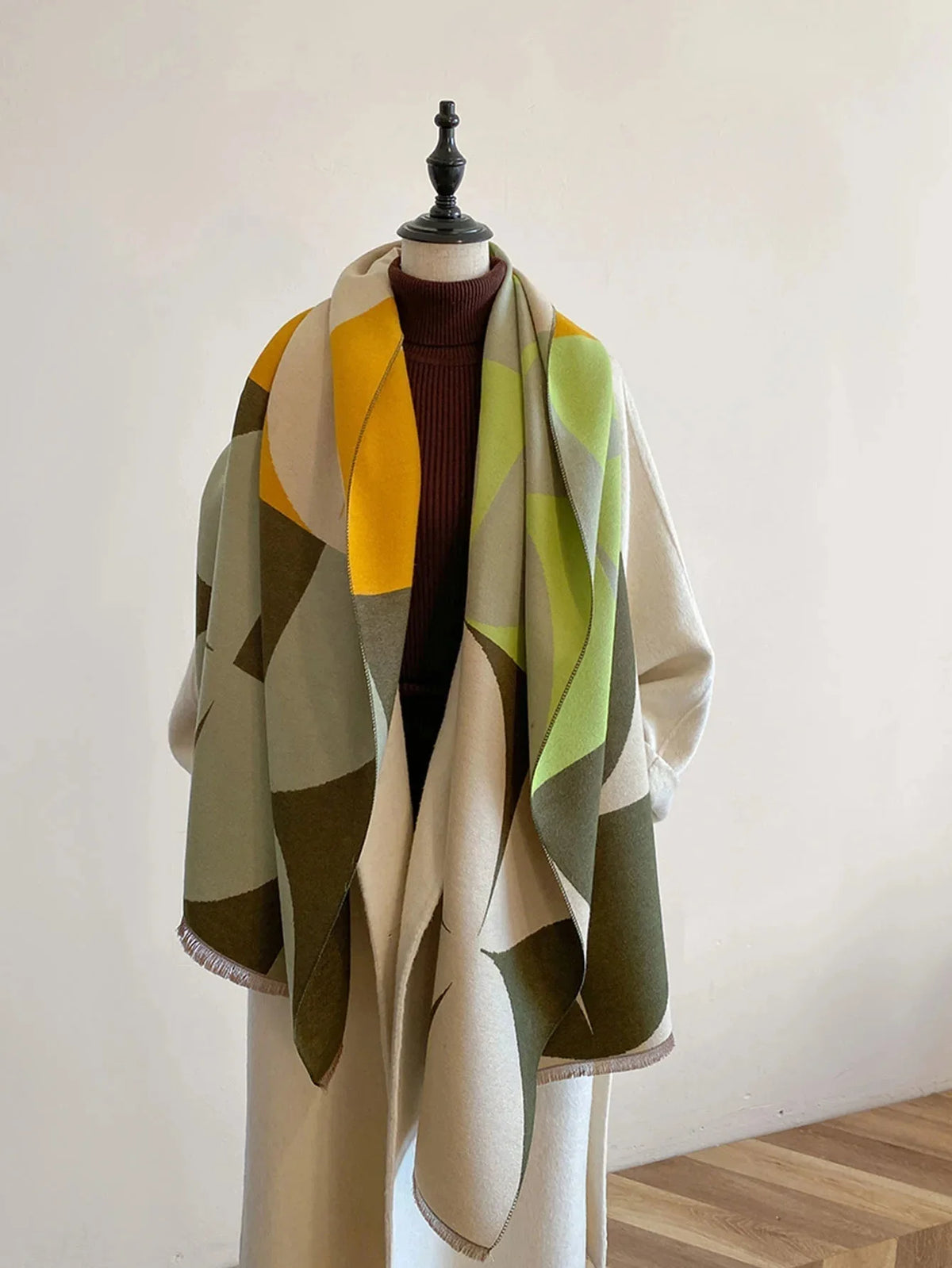 Scarf Cashmere Blend Reversible Soft Warmth