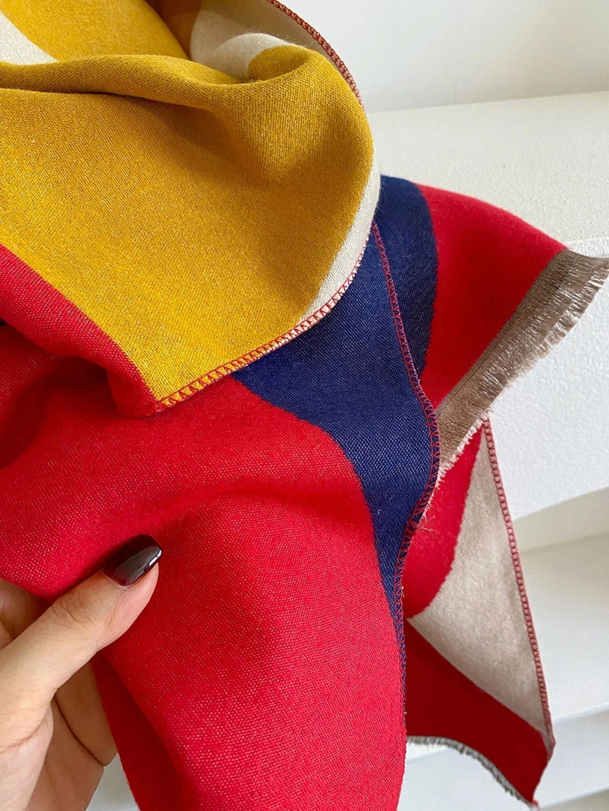 Scarf Cashmere Blend Reversible Soft Warmth