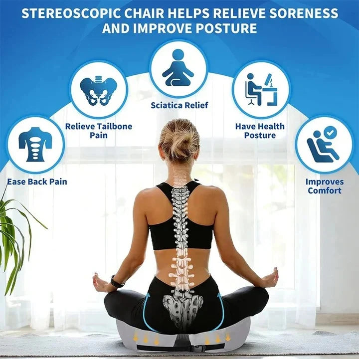 Seat Cushion Contoured Pressure Relief Adjustable Support Washable Cover
