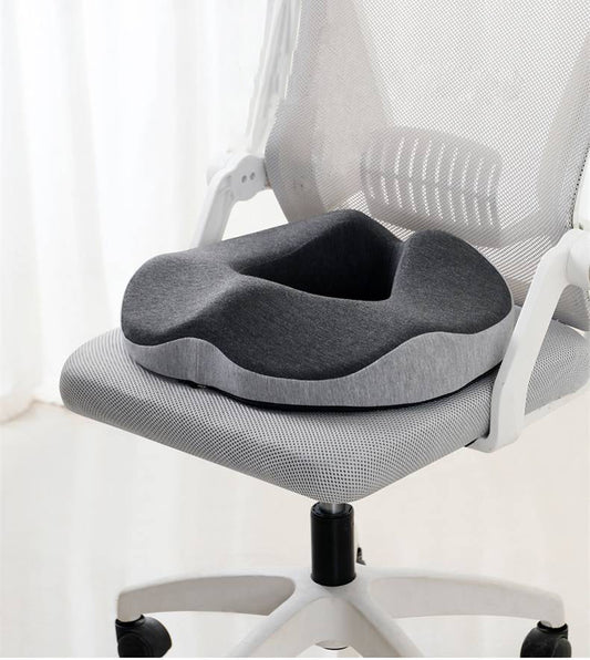 Seat Cushion Memory Foam Coccyx Cutout Anti-Slip Removable Cover