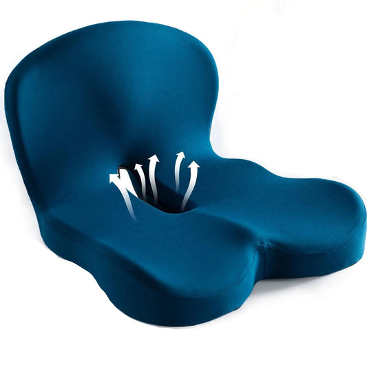 Seat Cushion Memory Foam Non-Slip & Machine-Washable Cover