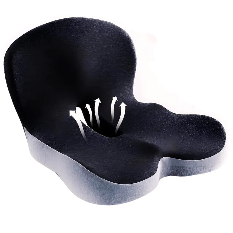 Seat Cushion Memory Foam Non-Slip & Machine-Washable Cover