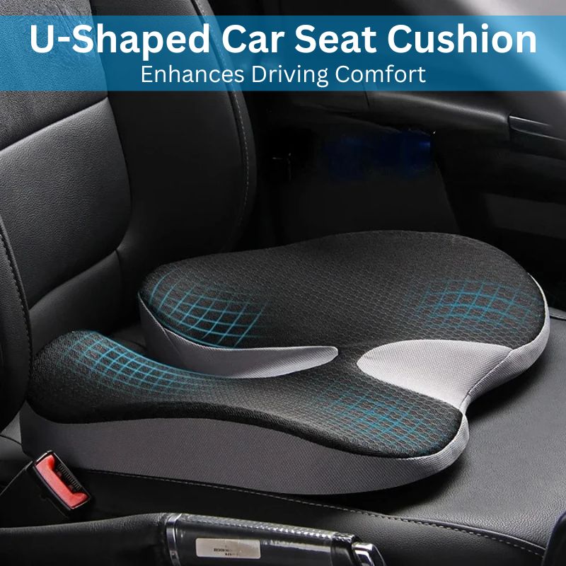 Seat Cushion Memory Foam U-Shaped Cutout Machine Washable Cover