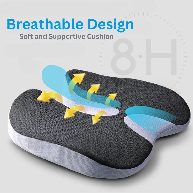 Seat Cushion Memory Foam U-Shaped Cutout Machine Washable Cover